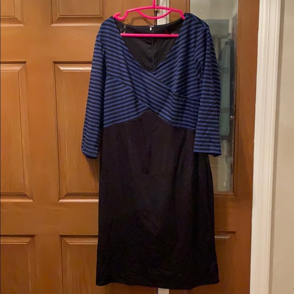 Blue/Black Striped Top with Black Bottom - Picture 2 of 5